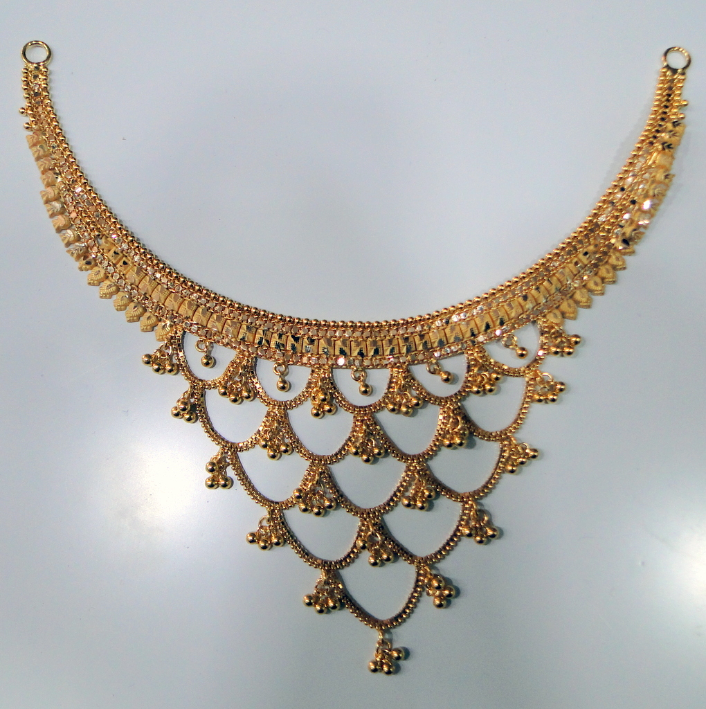 22K Gold Choker Necklace Handmade 